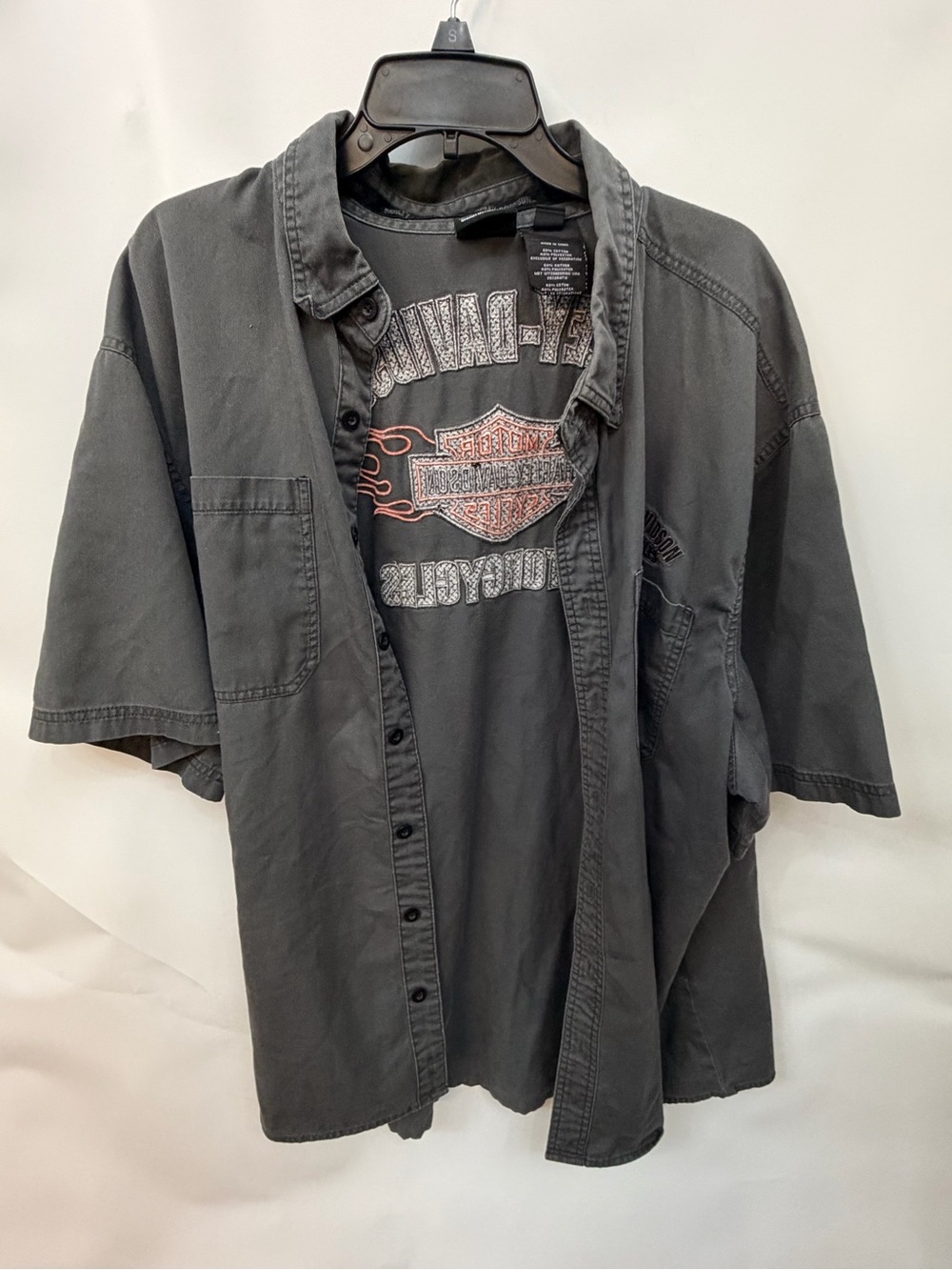 Harley-Davidson Men's Black Short Sleeve Shirt Layered Tee Mens size 3XL